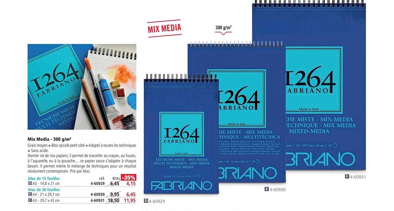 Offre Mix Media G M Fabriano Chez Le Geant Des Beaux Arts