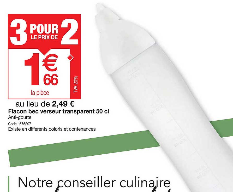 Promo Flacon Bec Verseur Transparent Cl Chez Promocash Icatalogue Fr