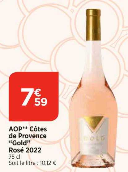 Promo Aop Côtes De Provence gold Rosé 2022 chez Bi1 iCatalogue fr