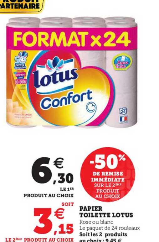 Promo Papier Toilette Lotus Chez Hyper U Icatalogue Fr