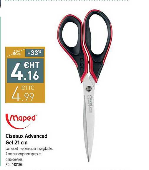 Promo Ciseaux Advanced Gel 21 Cm Maped Chez Top Office