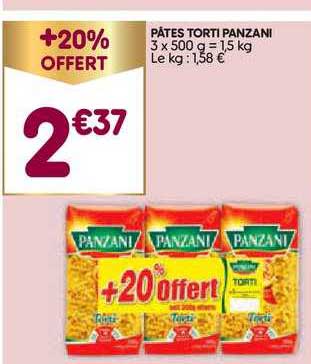 Promo Pâtes Torti Panzani chez Leader Price