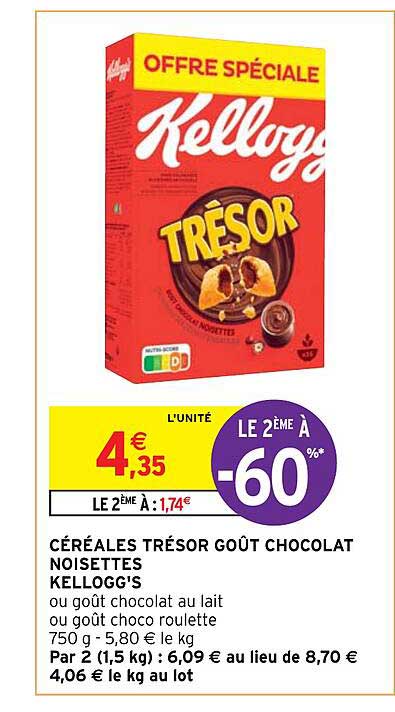 Promo C R Ales Tr Sor Go T Chocolat Noisettes Kellogg S Chez