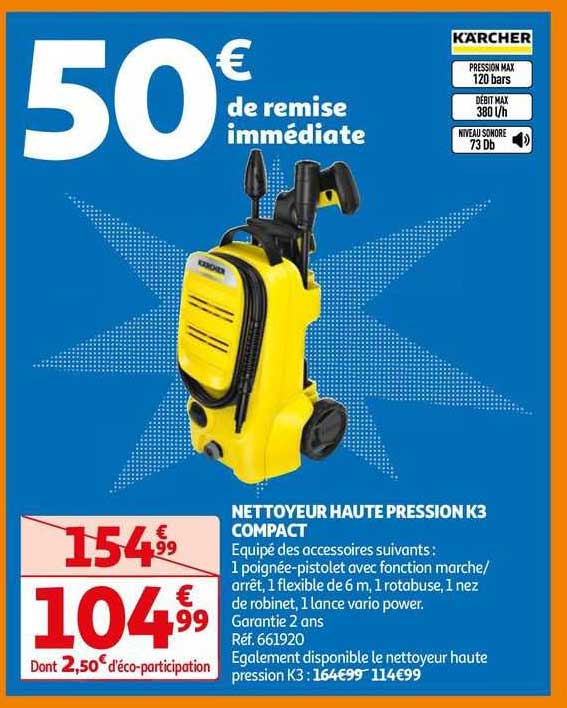 Promo Nettoyeur Haute Pression K3 Compact Kärcher chez Auchan