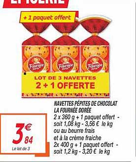 Promo Navettes P Pites De Chocolat La Fourn E Dor E Chez Netto