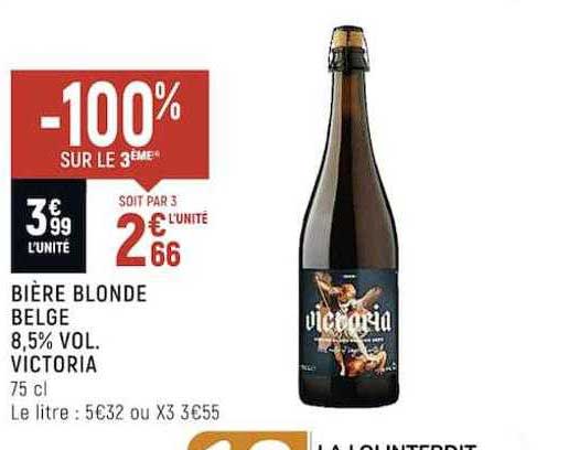 Offre Bière Blonde Belge 8 5 Vol Victoria chez Shop