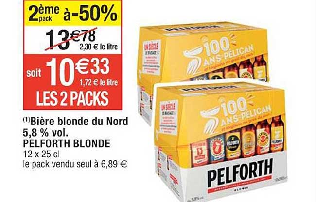 Promo Bière Blonde Du Nord 5 8 Vol Pelforth Blonde chez Cora