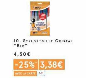 Promo Stylos Bille Cristal Bic Chez Monoprix ICatalogue Fr