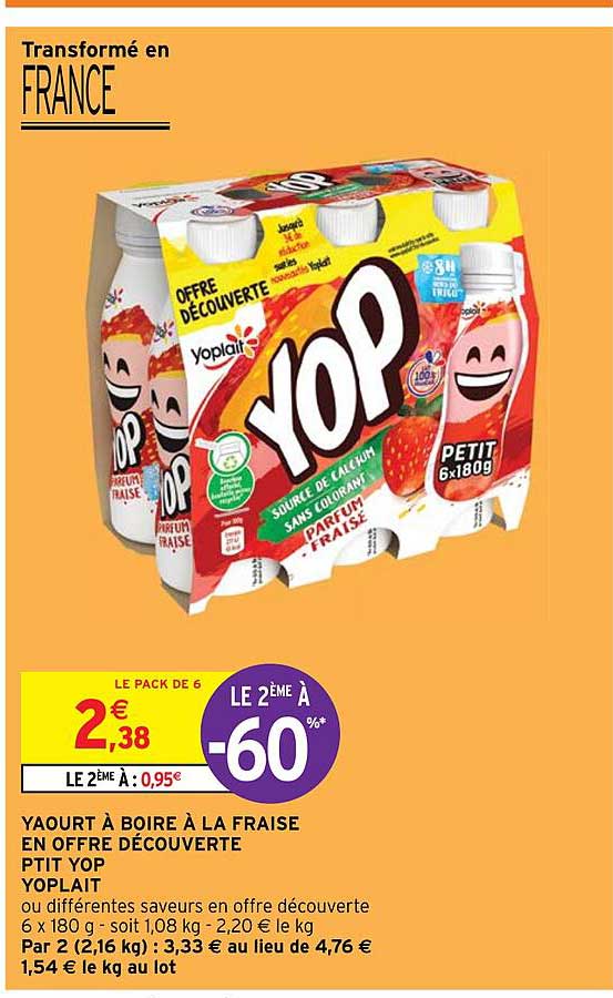 Promo Yaourt Boire La Fraise En Offre D Couverte Ptit Yop Yoplait