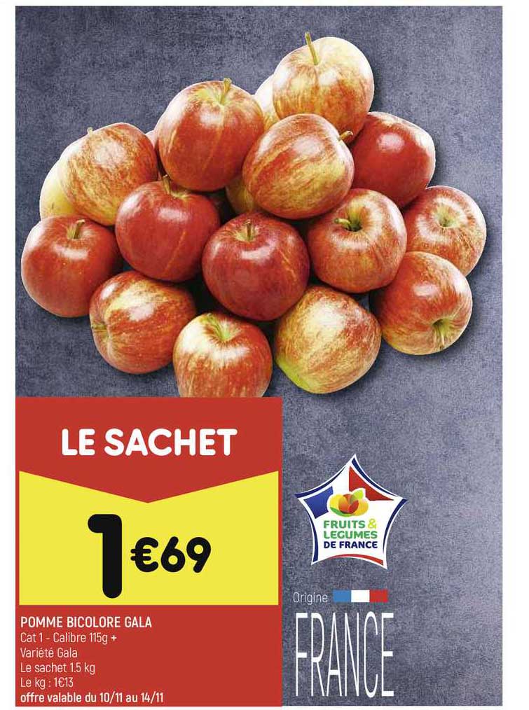 Offre Pomme Bicolore Gala Chez Leader Price