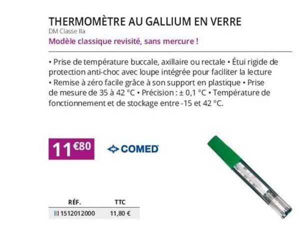 Promo Thermom Tre Au Gallium En Verre Comed Chez Distri Club M Dical