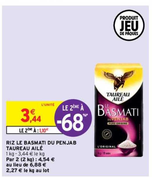 Promo Riz Le Basmati Du Penjab Taureau Ail Chez Intermarch Contact