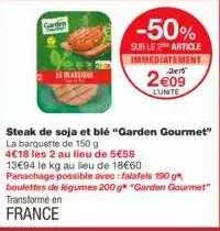 Offre Steak De Soja Et Blé garden Gourmet chez Monoprix