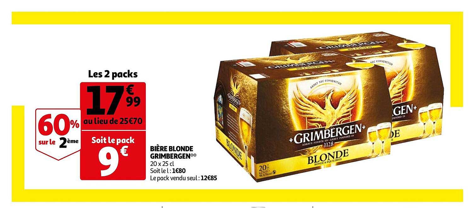 Promo Bi Re Blonde Grimbergen Chez Auchan Icatalogue Fr