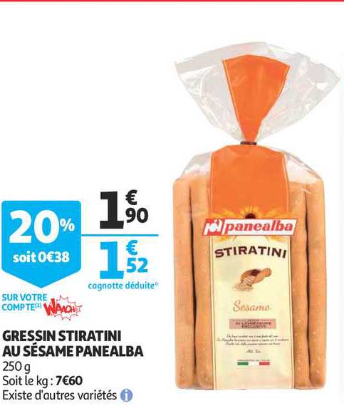 Promo Gressin Stiratini Au Sésame Panealba chez Auchan iCatalogue fr