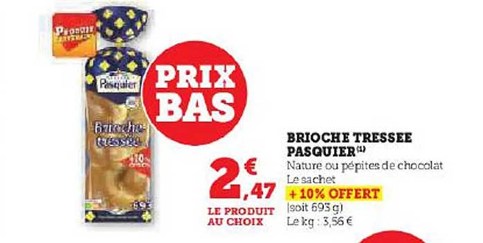 Promo Brioche Tressée Pasquier chez Hyper U iCatalogue fr