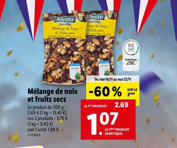 Promo Mélange De Noix Et Fruits Secs chez Lidl iCatalogue fr