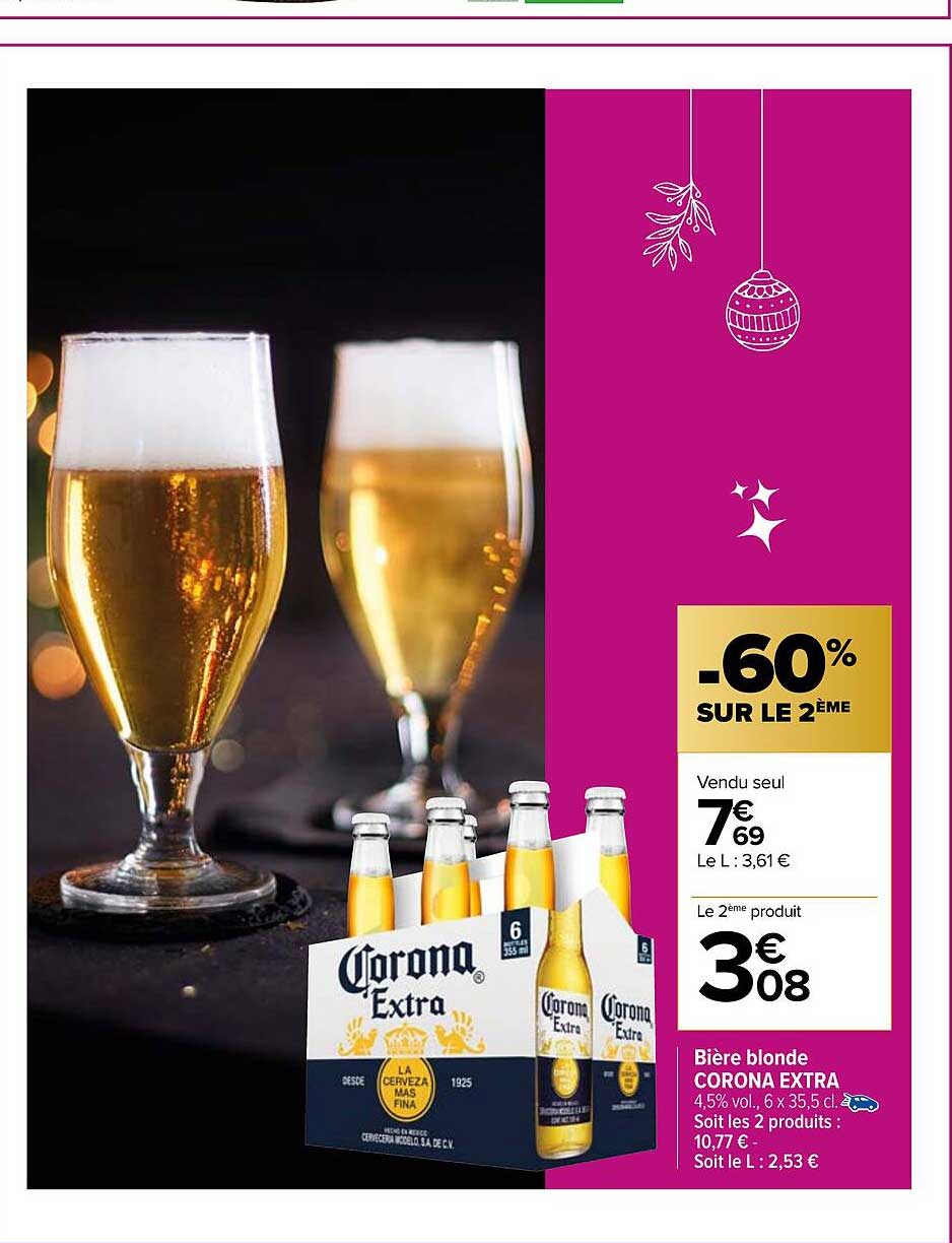 Promo Bi Re Blonde Corona Extra Chez Carrefour Icatalogue Fr