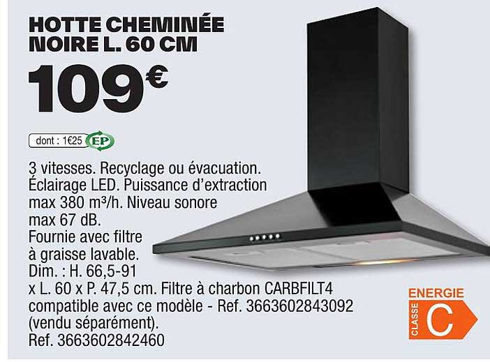 Promo Hotte Chemin E Noire L Cm Chez Brico D P T Icatalogue Fr