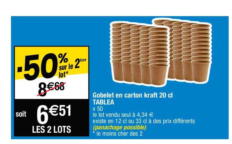 Promo Gobelet En Carton Kraft Cl Tablea Chez Cora Icatalogue Fr