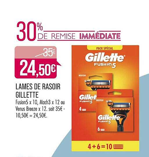 Promo Lames De Rasoir pack Spécial Gillette chez Carrefour