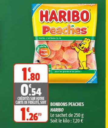 Promo Bonbons Peaches Haribo Chez Coccinelle Express Icatalogue Fr