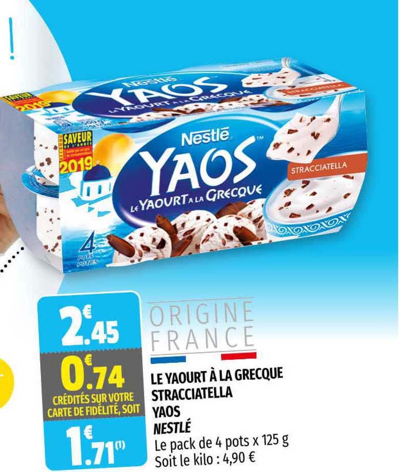 Offre Yaourt La Grecque Stracciatella Auchan Chez Auchan