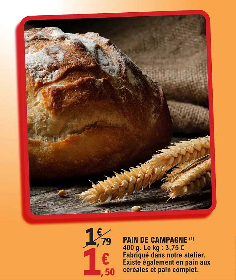 Promo Pain De Campagne Chez E Leclerc Icatalogue Fr