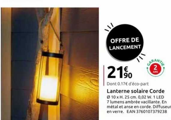 Promo Lanterne Solaire Corde Chez Mr Bricolage ICatalogue Fr