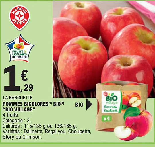 Promo Pommes Bicolores Bio Bio Village Chez E Leclerc ICatalogue Fr