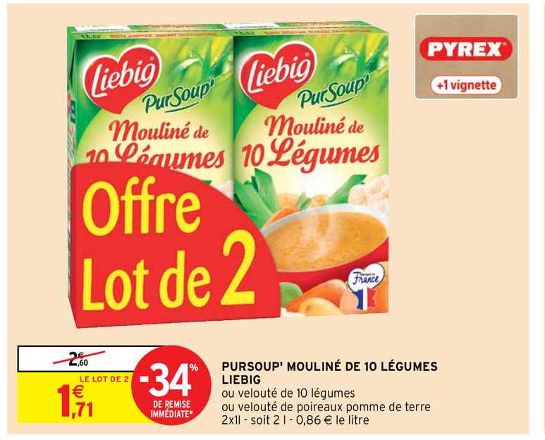 Promo Pursoup Mouliné De 10 Légumes Liebig chez Intermarché Contact