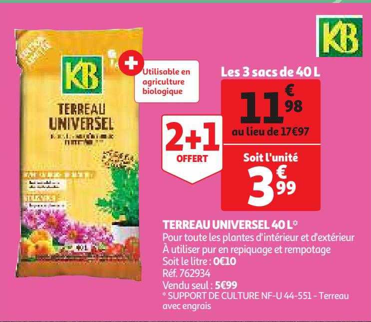 Promo Terreau Universel 40l Chez Auchan ICatalogue Fr