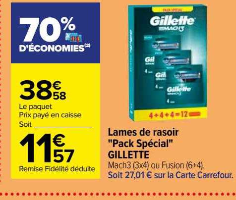 Promo Lames De Rasoir Pack Sp Cial Gillette Chez Carrefour