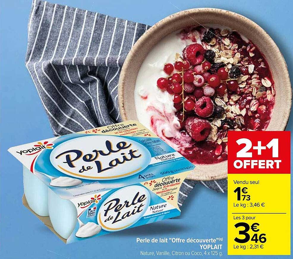 Promo Perle De Lait Offre D Couverte Yoplait Chez Carrefour