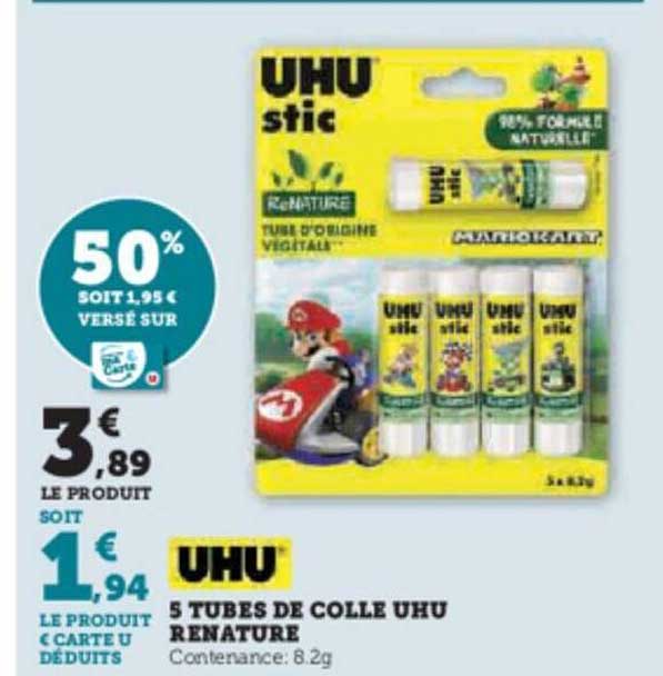 Promo 5 Tubes De Colle Uhu Renature Chez Super U ICatalogue Fr