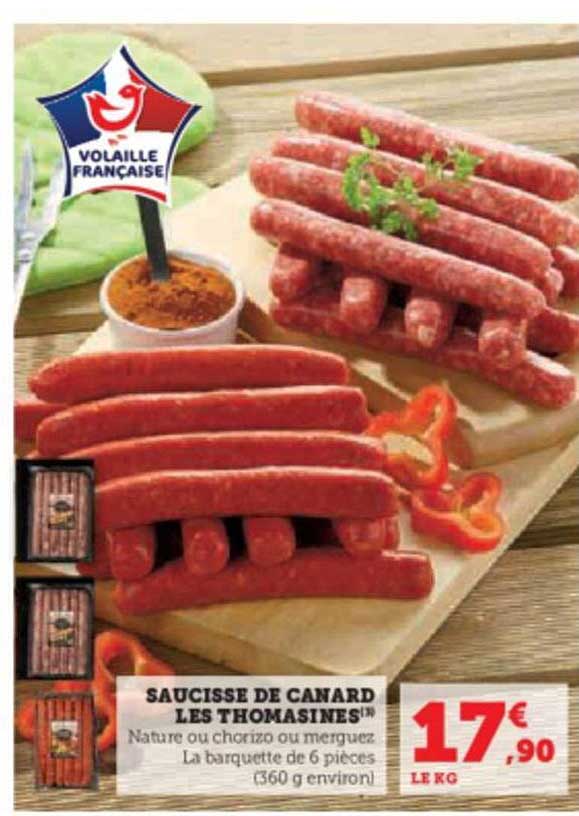 Promo Saucisse De Canard Les Thomasines Chez Hyper U Icatalogue Fr