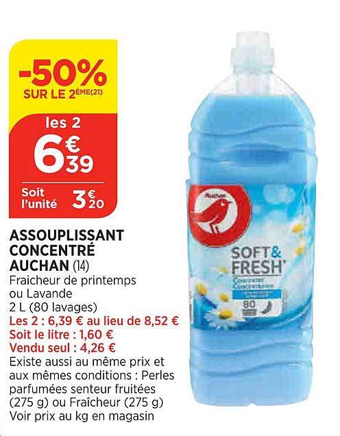 Offre Assouplissant Concentré Auchan chez Bi1