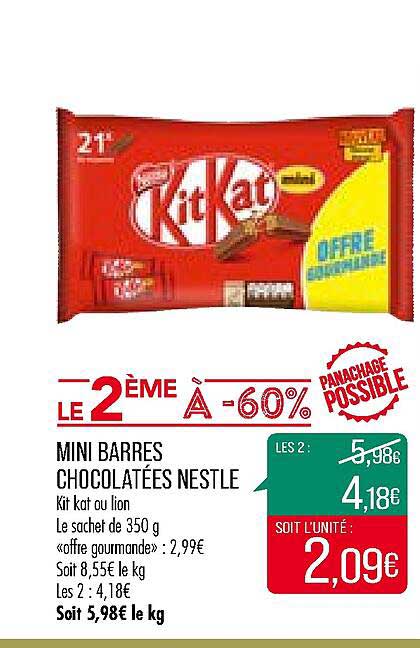 Offre Mini Barres Chocolat Es Nestl Chez Match