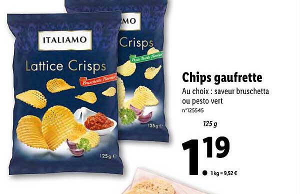 Promo Chips Gaufrette Italiamo Chez Lidl ICatalogue Fr