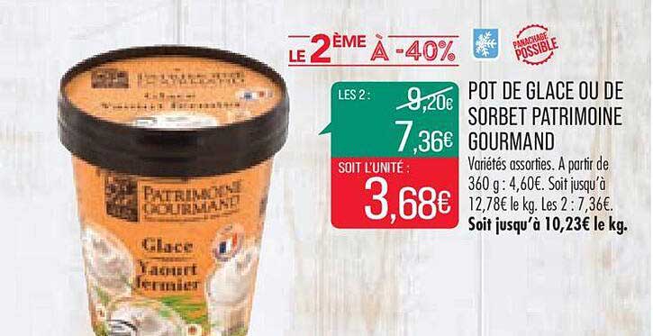 Promo Pot De Glace Ou De Sorbet Patrimoine Gourmand Chez Match