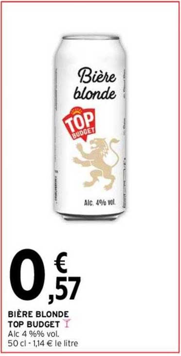 Promo Bière Blonde Top Budget chez Intermarché Hyper iCatalogue fr