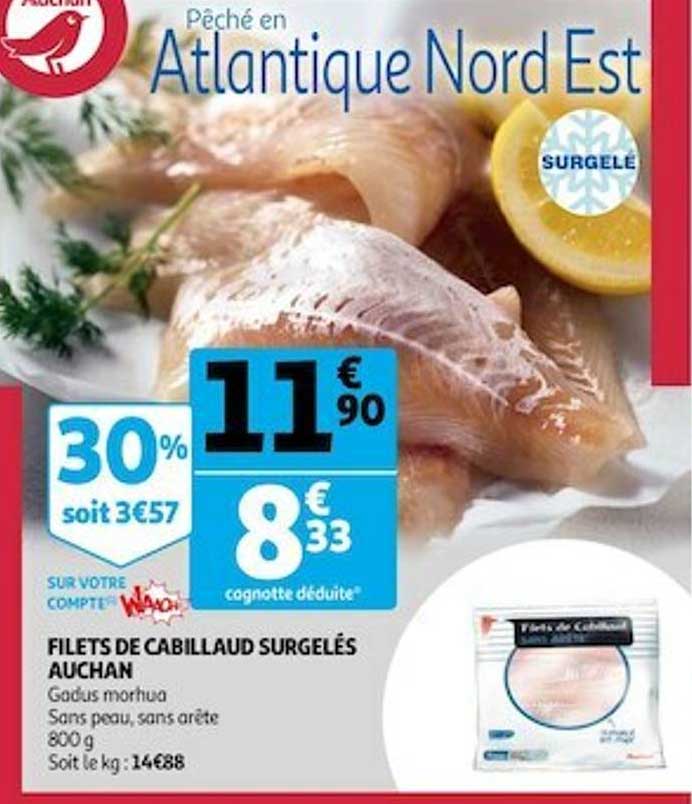 Promo Filets De Cabillaud Surgel S Auchan Chez Auchan Icatalogue Fr