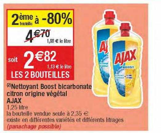 Promo Nettoyant Boost Bicarbonate Citron Origine V G Tal Ajax Chez