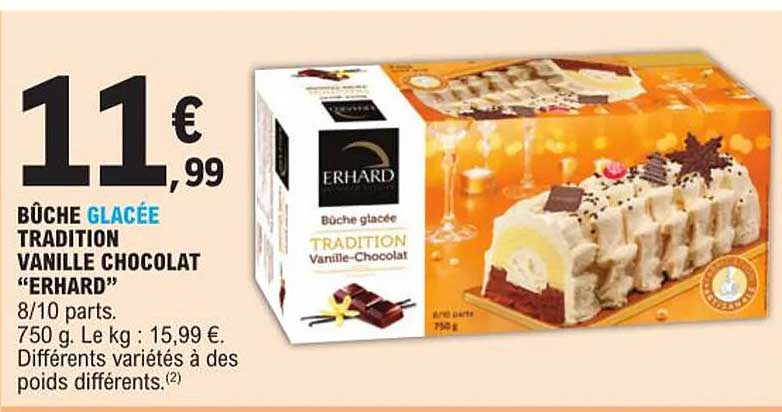 Promo Bûche Glacée Tradition Vanille Chocolat erhard chez E Leclerc