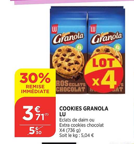 Promo Cookies Granola Lu Chez Atac Icatalogue Fr