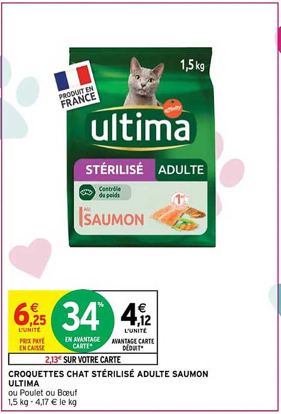 Promo Croquettes Chat St Rilis Adulte Saumon Ultima Chez Intermarch