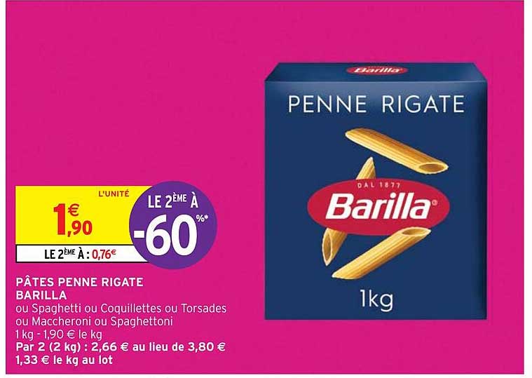 Promo P Tes Penne Rigate Barilla Chez Intermarch Express Icatalogue Fr