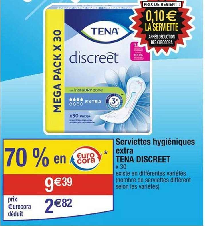 Promo Serviettes Hygiéniques Extra Tena Discreet chez Cora iCatalogue fr