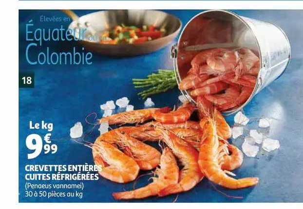 Promo Crevettes Entières Cuites Réfrigérées chez Auchan iCatalogue fr