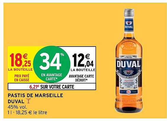 Promo Pastis De Marseille Duval Chez Intermarch Express Icatalogue Fr